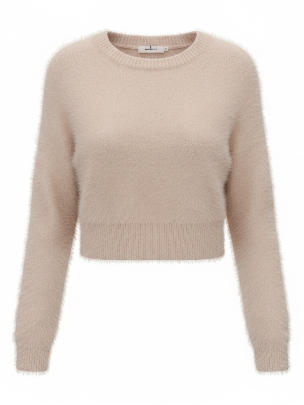MOUSSY Fuzzy Shaggy Cropped Sweater Light Pink Size 1 Small NWT